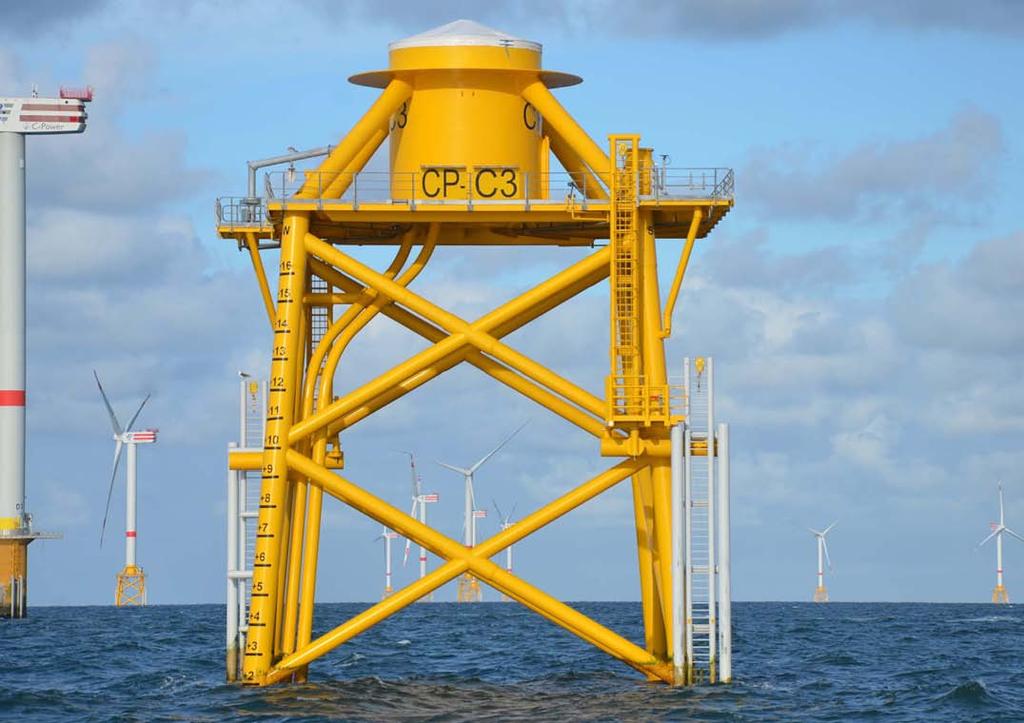 De turbines zijn gebouwd op gravitaire funderingen in water met een diepte van 12 tot 27 meter, de meest corrosieve mariene omgeving die denkbaar is, en zijn gespecificeerd voor een levensduur van