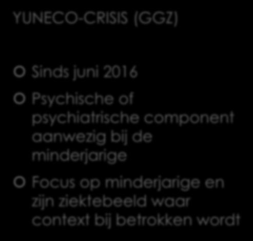 Sinds juni 2016 Psychische of psychiatrische component aanwezig bij de