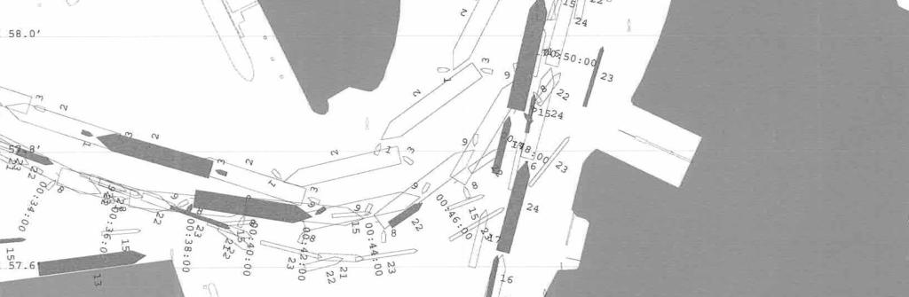 500 TEU PostPanamax 347 42,9 14,5 8.700 TEU 12.500 TEU 382 57,0 14,5/17 12.500 TEU Product tanker 256 45,0 13,7 100.000 DWT Wat betreft hydraulische omstandigheden zijn stromingsberekeningen gebruikt.