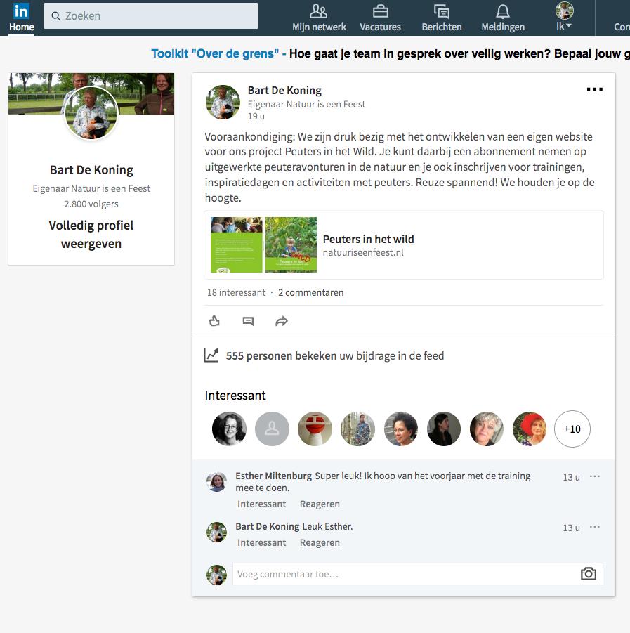 Zorg op linkedin dat je: Veel volgers hebt Regelmatig iets post