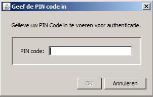 2.1.3.1.1 Voer uw eid-kaart in Wees er zeker van dat alle hard- en software voor de eid-kaart correct geïnstalleerd zijn.