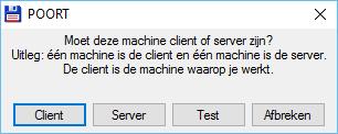 start op beide computers de poortverbinding via het menu Netwerk en het item Poortverbinding met andere PC. o vanaf nu zal één van de machines handelen als server en de andere als client.