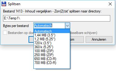 16 Minder gebruikte opdrachten 16.1 Splitsen en terug combineren van grote bestanden Wanneer grote bestanden niet passen op het bestemmingsmedium dan kunnen we ze in kleinere stukken verdelen.