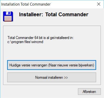 Opmerking Het is sterk aan te raden Total Commander automatisch te laten controleren op updates.