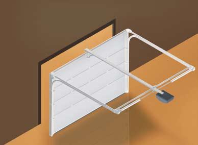Inbouwmaten Normaal beslag met torsieveer boven deurblad Benodigde vrije diepte in de garage Automatisch bediening: Daghoogte + 500 mm.