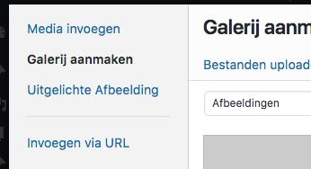 Hier kun je kiezen tussen Bestanden uploaden (met uploaden kun je meerdere afbeeldingen tegelijk doen) en Mediabibliotheek,