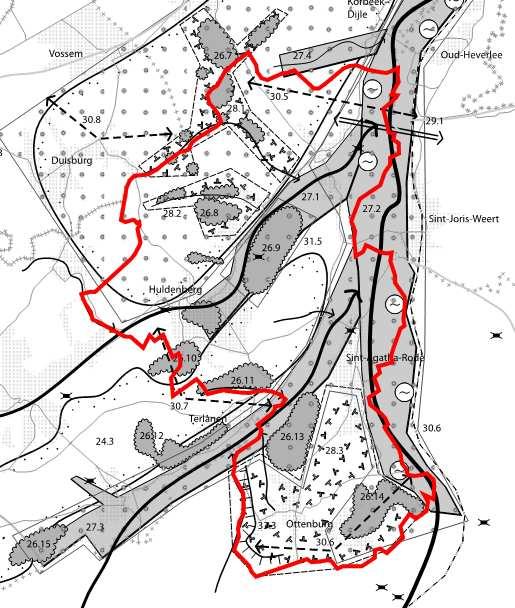 Figuur 5: ruimtelijke visie op landbouw, natuur en bos Uit de ruimtelijke visie kunnen volgende beleidslijnen voor de gemeente Huldenberg gehaald worden.