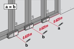 Bediening Uitzetten Twee verschillende afstanden (a en b) kunnen worden ingevoerd om gedefinieerde