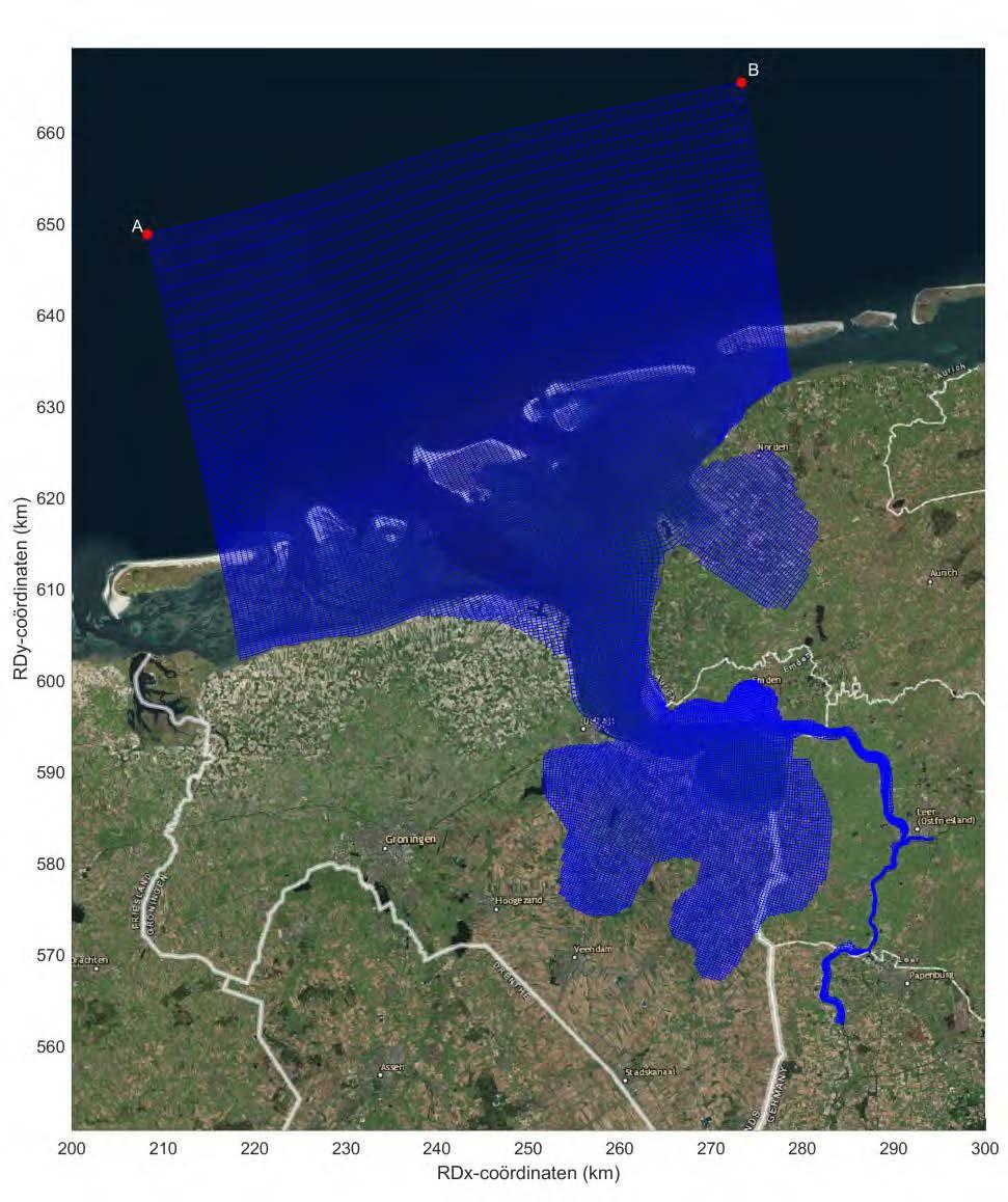 2.2 Rekenrooster, modelaanpak en instellingen Het numerieke rekenrooster is opgenomen in Figuur 2.3.