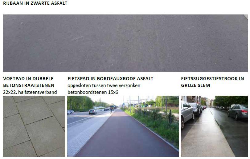 2.6.3. Materiaalgebruik In het fietsvademecum wordt onderscheid gemaakt tussen materiaal- en kleurgebruik in verkeersgebieden en in verblijfsgebieden.