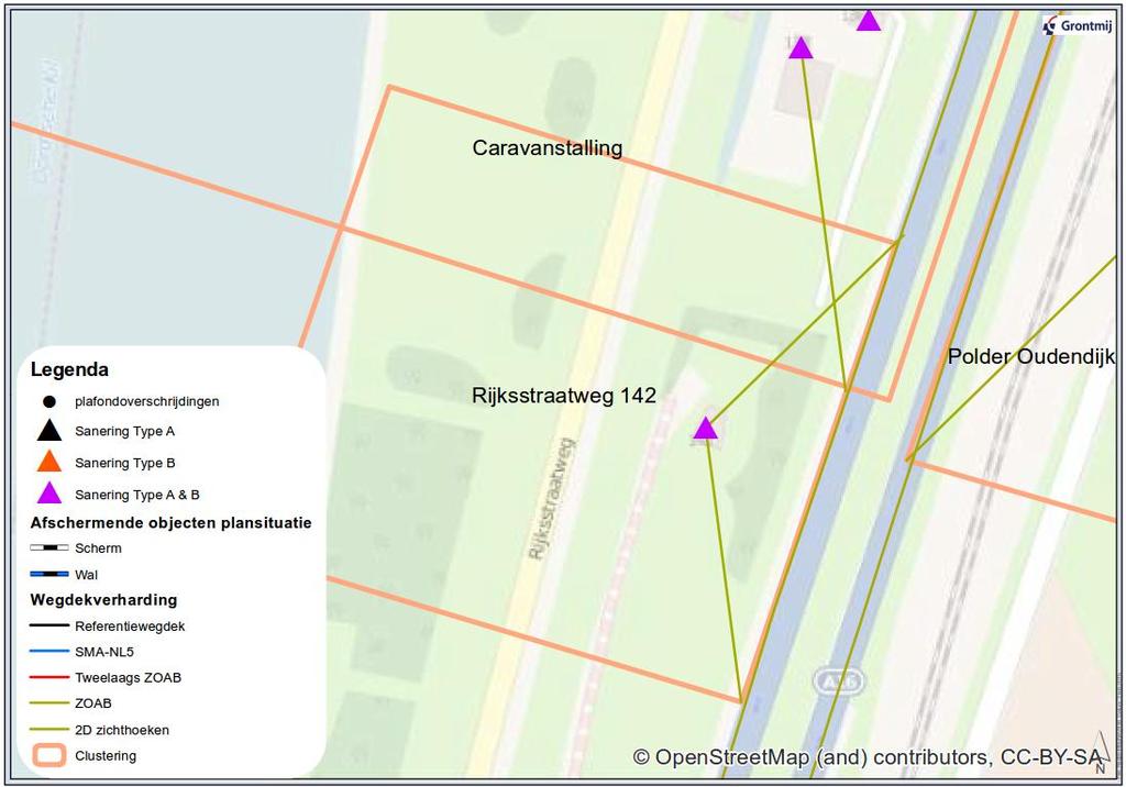 Maatregelafwegingen o.b.v. Stap 1c 7.5 Cluster Rijksstraatweg 14 In onderstaande figuur is weergegeven waar de knelpunten zijn gelegen.