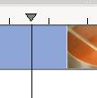 ik heb ingezoomd met Ctrl-Wheel.) Tijdsbalk cursor Het resultaat kan al gepreviewt worden door op Spatie te klikken (of op de Afspelen knop bij de project monitor).