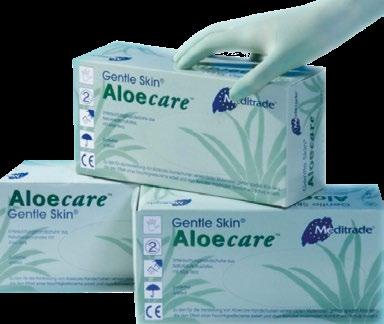 104134 Groen Opaque MEDITRADE ALOECARE LATEX HANDSCHOENEN POEDERVRIJ MET ALOE VERA