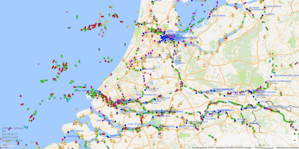 Voorbeelden van DATA Posities voertuigen