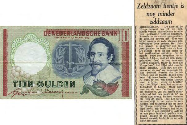 5323 5322 5322 10 Gulden 1953 Hugo de Groot met groene druk (Mev. 48-1aa