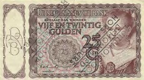 5363 5364 5363 25 Gulden 1943 I Prinsesje II (Mev. 78-1a / AV 50.