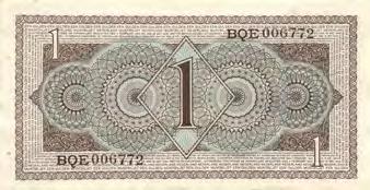 1b) - UNC- 60 5219 1 Gulden 1945 Muntbiljet (Mev. 06-1b / AV 6.