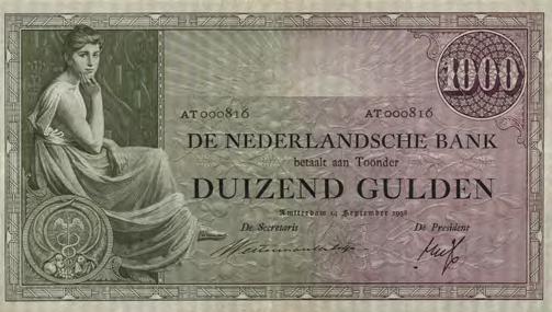 1) - ZF- 500 5433 5434 5433 1000 Gulden 1919 Grietje Seel