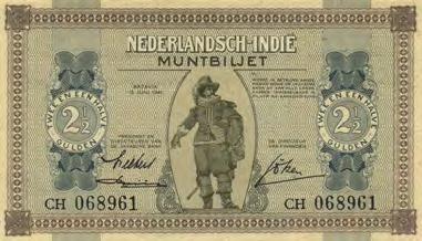 166) - UNC 20 5541 5542 5541 2½ Gulden 1940