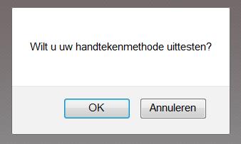 3.4 Hoe de handtekenmethode uittesten? 3.4.1 Opmerking vooraf Deze functie biedt de mogelijkheid de configuratie van de computer te testen waarmee de offerte / aanvraag tot deelneming zal worden ondertekend.