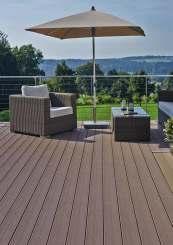 DECEUNINCK TERRACE ESSENTIELLE 140mm Keuze uit twee designs: fijne of brede groef / Choix entre deux designs: rainures fines ou larges Terrasplank - planche 9 startprofiel / profile de depart 2761