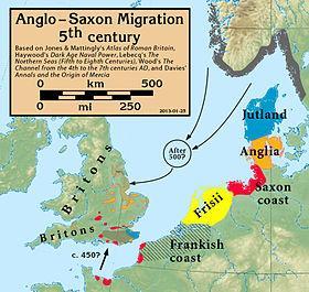East Anglia en Mercia. Op het einde van de 6 de eeuw was het overwicht bij Kent. In deze vroeg Angelsaksische periode ontstond de Engelse natie.