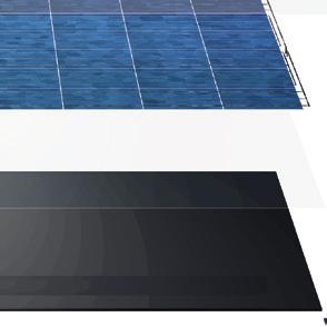 Bovendien is het vermogensverlies van glas/glas panelen veel lager dan dat van glas-foliepanelen. Conventionele panelen hebben een glazen voorkant en een kunststofachterkant.