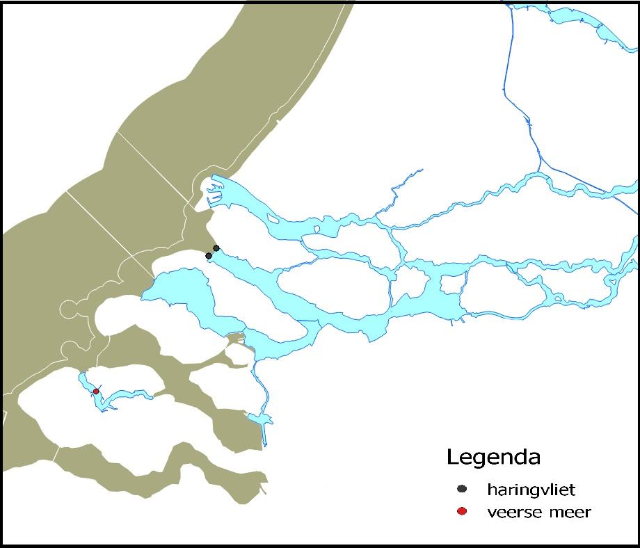 Figuur 4.5 locaties van de vismonitoring zoete Rijkswateren op basis van vangstregistratie aalvissers in 20