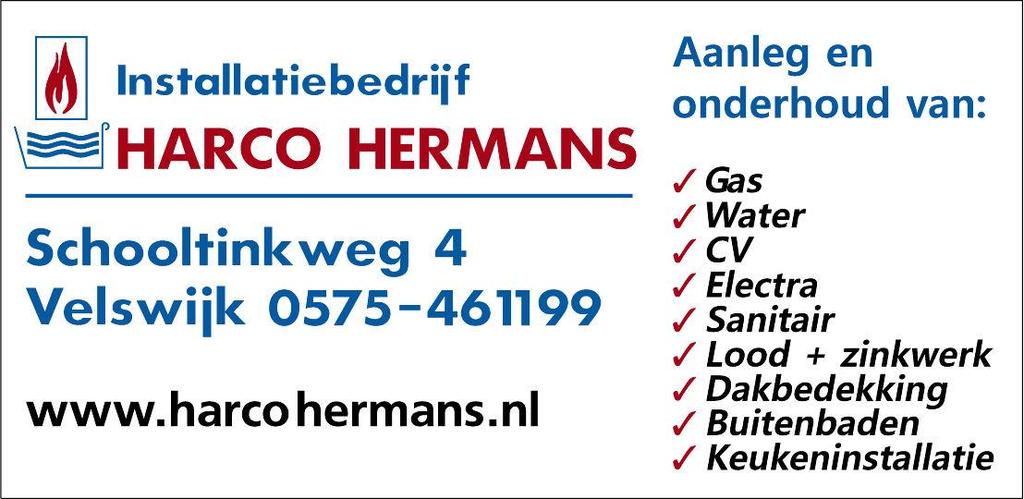Contact Heeft u vragen? Stuur een email naar info@harcohermans.nl of neem telefonisch contact met ons op. U kunt ons bereiken via telefoonnummer 0575-461199. Heeft u liever dat wij u bellen?