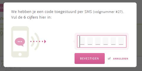 5. Vul de code die u per sms heeft