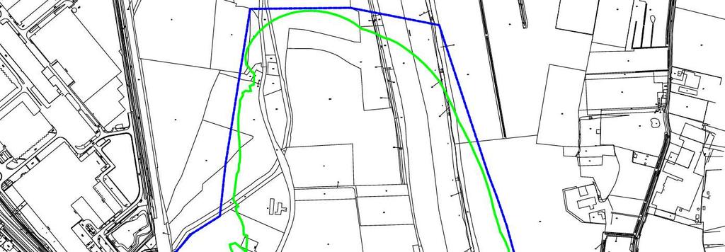 Figuur 4.1 Mogelijke vast te stellen geluidzone op basis van de verst reikende 50 db(a) etmaalwaarde contour ten tijde van de aanlegfase In figuur 4.