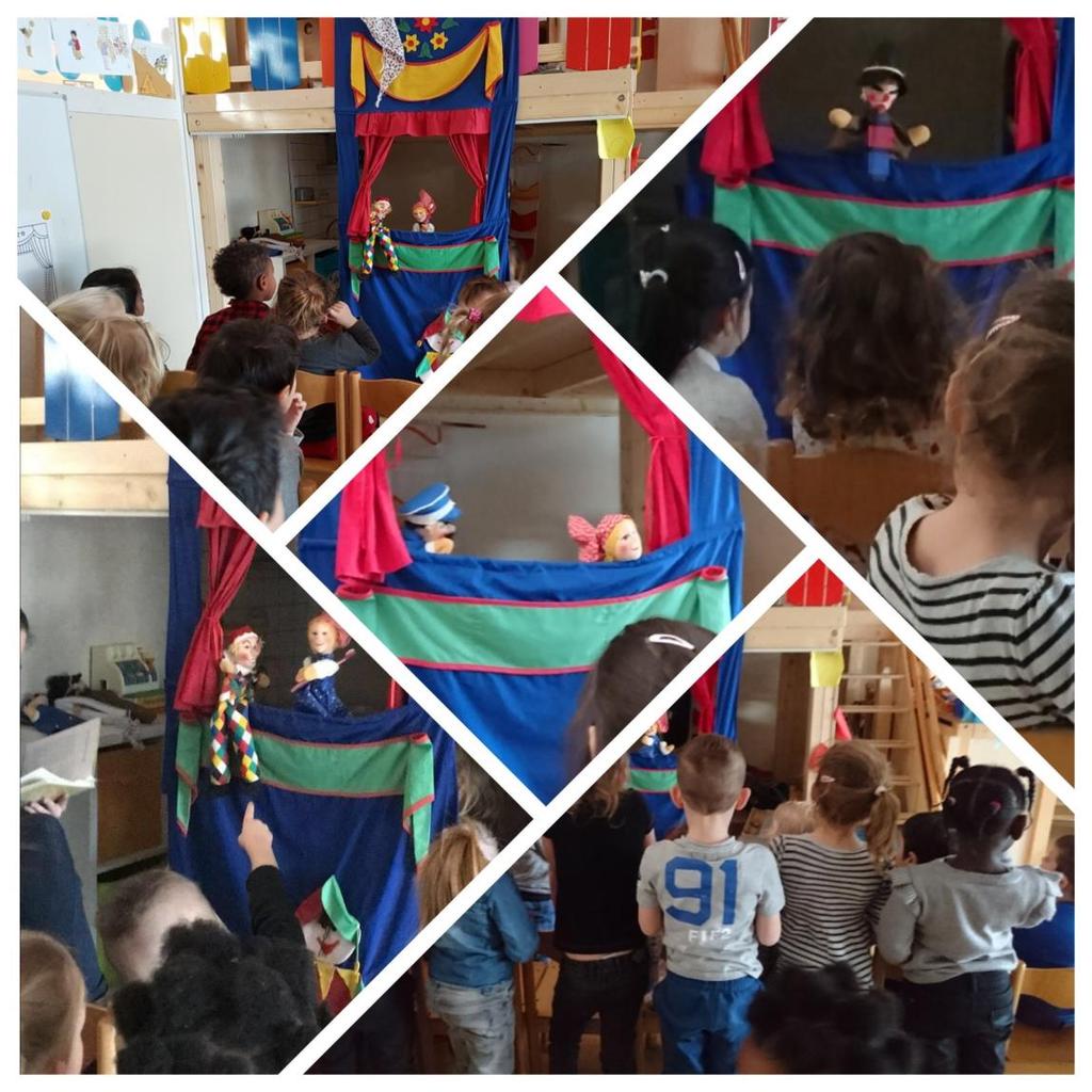 Groep 1-2 Ons thema Welkom in het poppentheater is alweer afgerond. We hebben veel nieuwe woorden geleerd zoals garderobe, applaus en podium.