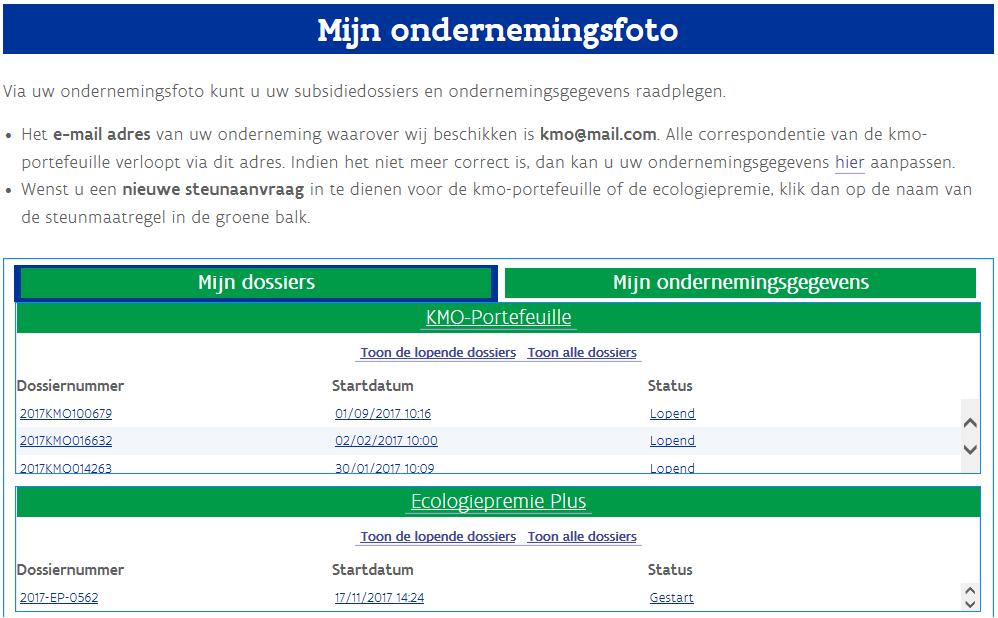 INKOM de ondernemingsfoto De kmo-portefeuille is een online steunmaatregel waarbij alle berichtgeving via mail verloopt.