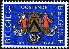 1285 - Duizendjarig bestaan van de stad Oostende. Uitgiftedatum: 16/05/ Afmetingen: 38,2mm x 28mm folder Nr. gn/64 vnr.