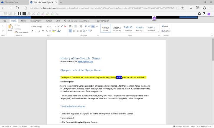 3.4 Read&Write in Microsoft Office 365 vanuit OneDrive 3.4.1 Microsoft Office 365 documenten openen in OneDrive Alhoewel het niet logisch lijkt Microsoft Office 365 binnen een Google omgeving te