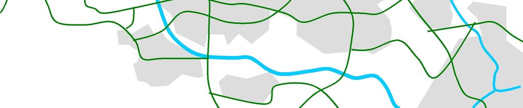 De primaire oost-westroute loopt via de A15. Voor de primaire noord-zuidroute zijn twee principeoplossingen denkbaar (zie onderstaande figuren): 1.