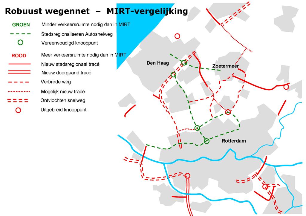 Figuur 10: Vergelijking Robuust Wegennet met MIRT. 2.