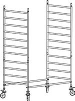 lange zijde, dan één langs de andere zijde. 2/4: Elke vier meter twee platforms, waarvan minstens één met luik. 1.