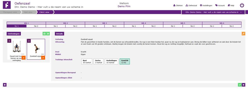 Tevens zal hierna de parameter in Therapeut view niet meer rood maar groen zijn zo kunt u controleren of alle testen uitgevoerd zijn. Vervolgens gaat u verder naar scherm 3.