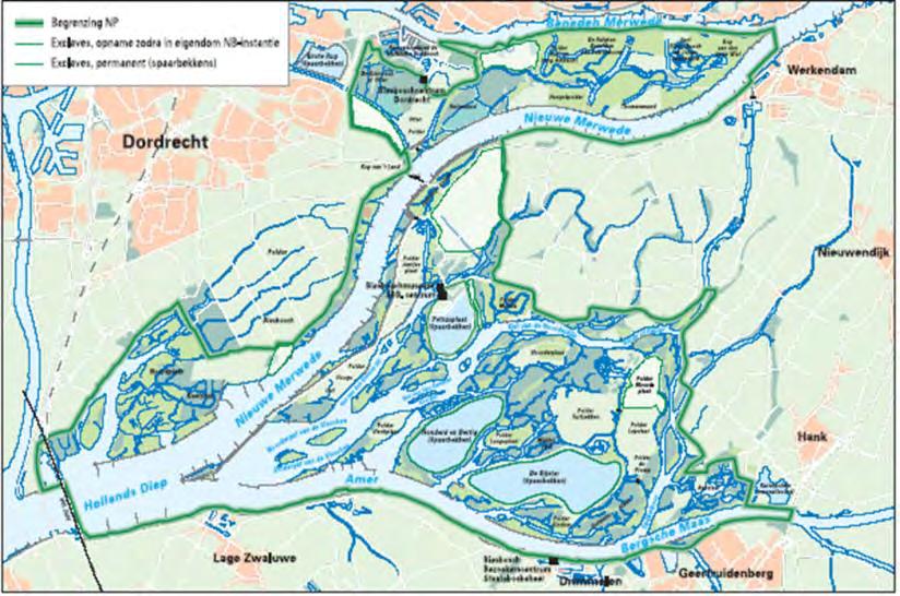 Nationaal Park de Biesbosch 2017 Oppervlakte van ca. 9.000 hectare : Rivieren en kreken (4.000 ha) Wilgenvloedbos (2.100 ha) Rietland (1.