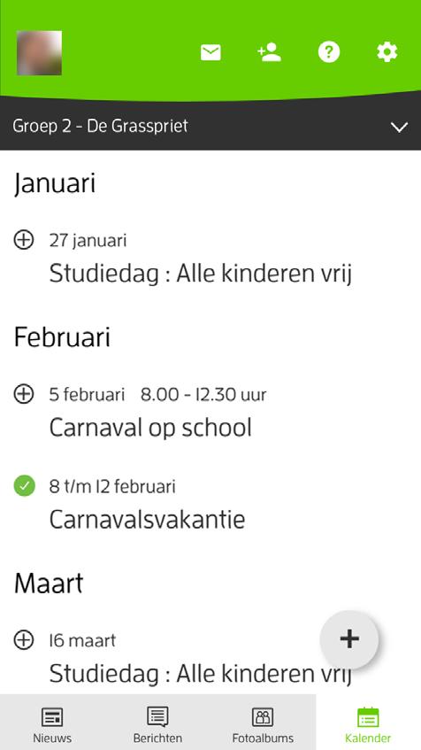 Als je wilt dat ouders een push-notificatie krijgen van het kalender-item, vink je Verstuur notificatie naar de ouders aan. Om de activiteit op te slaan, druk je op Bewaar kalenderitem.