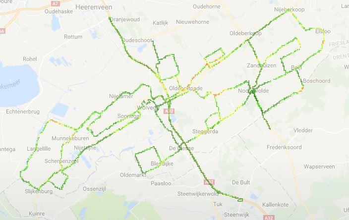 sterk het signaal op een bepaalde locatie is. De kleurschaal - van rood, oranje, geel, groen en donkergroen - geeft de kwaliteit van de dekking weer; van matig tot zeer goed.