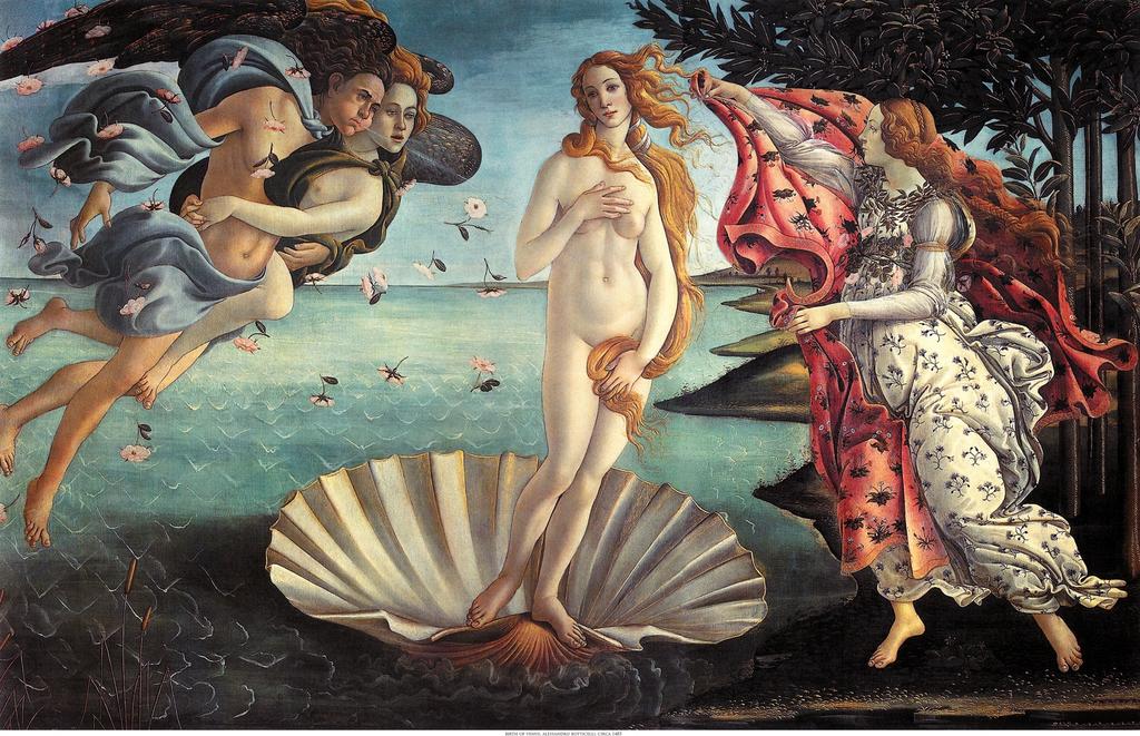 Thema s uit de Klassieke mythologie Titel: De geboorte van Venus - 1485 Kunstenaar: