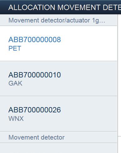 Busch-free@home Inbedrijfname Identificatie aan de hand van serienummer L Movement detector / actuator PET ABB700000008 Mov-detect. flushm. R A Afb.