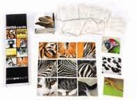 4 spelborden: 18 x 18 cm met aan beide zijden 9 afbeeldingen 36 fotokaarten: 5,2 x 5,2 cm 546370 Memory met 3 geassocieerde kaarten - safari Speciale Memory met met