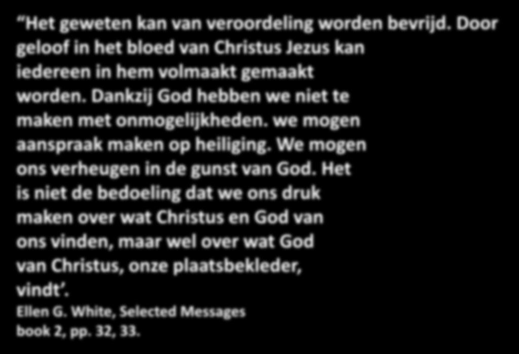 Het is niet de bedoeling dat we ons druk maken over wat Christus en God van ons