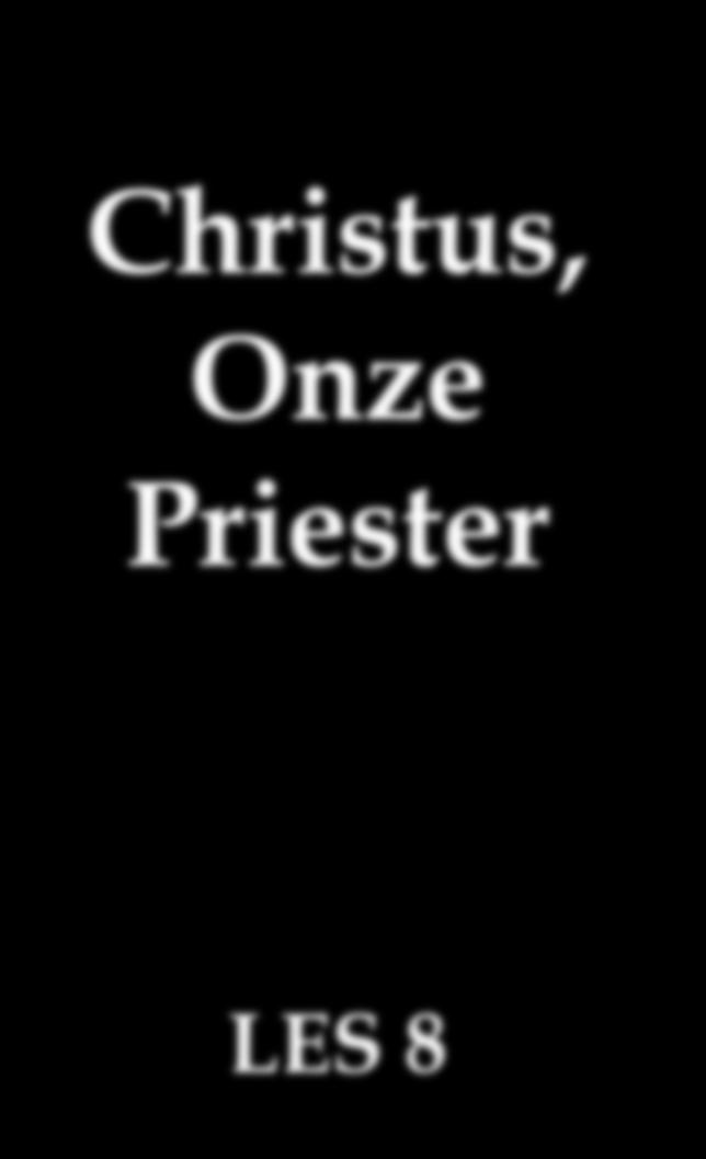 HET HEILIGDOM : Christus, onze priester