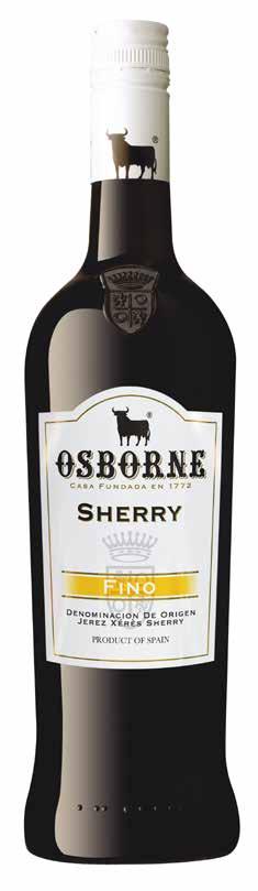 Osborne Sherry Fino Pale Dry Helder, fris en perfect droog met een milde afdronk.