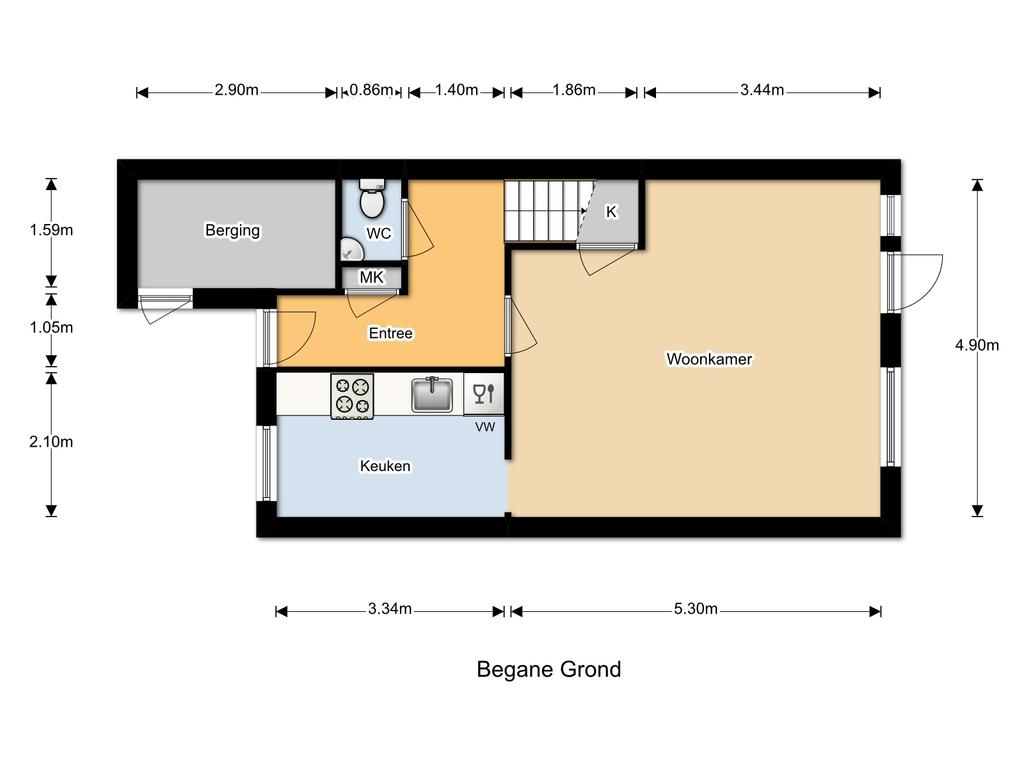 Plattegrond begane