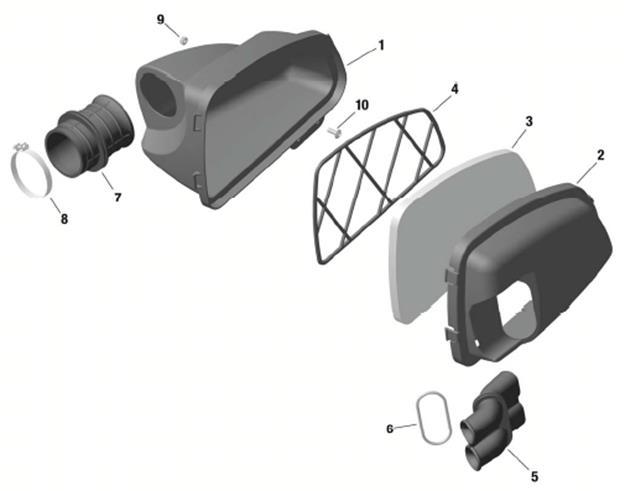 6.44 / Inlaat filter Geheel standaard zoals door Rotax geleverd. Met alle onderdelen op de juiste positie (zie afbeelding). De inlaat filterkast (Tek.